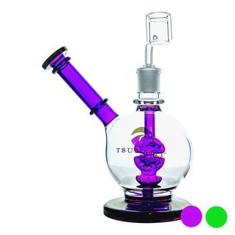 Shower Head Side Neck Dome Dab Rig 8″ (Tsunami Glass)