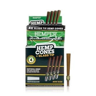 Hennep Cones 1¼ + Glazen Filter Tip, 4-pack (Hemper)